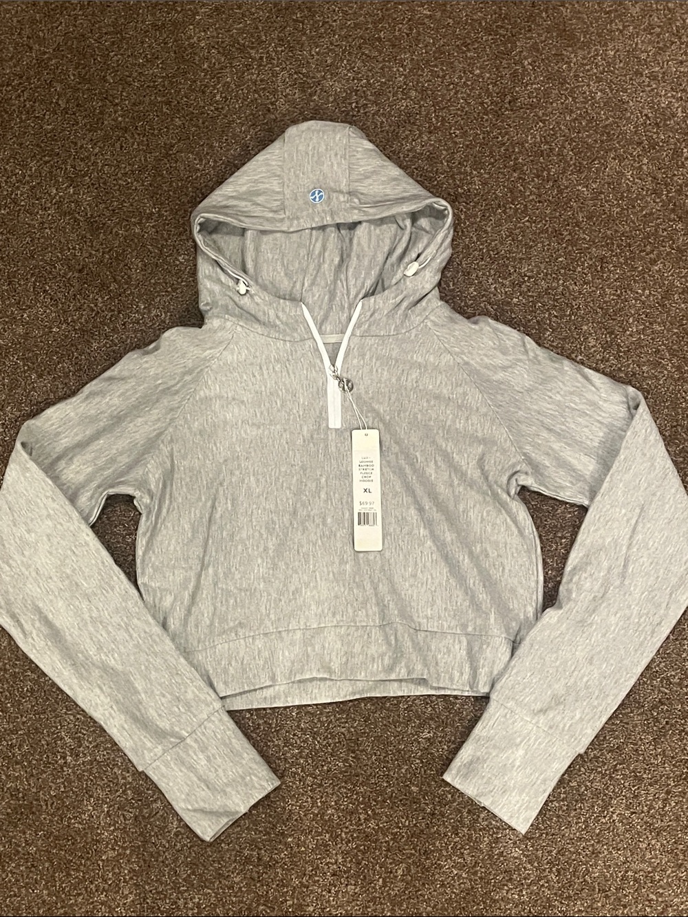 Light Gray Women's Cropped Hoodie Sweatshirt